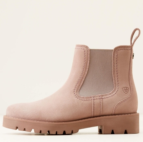 Ariat Suede Wexford Lug Chunky Boot In Dusty Rose Size 9 - Picture 10 of 14
